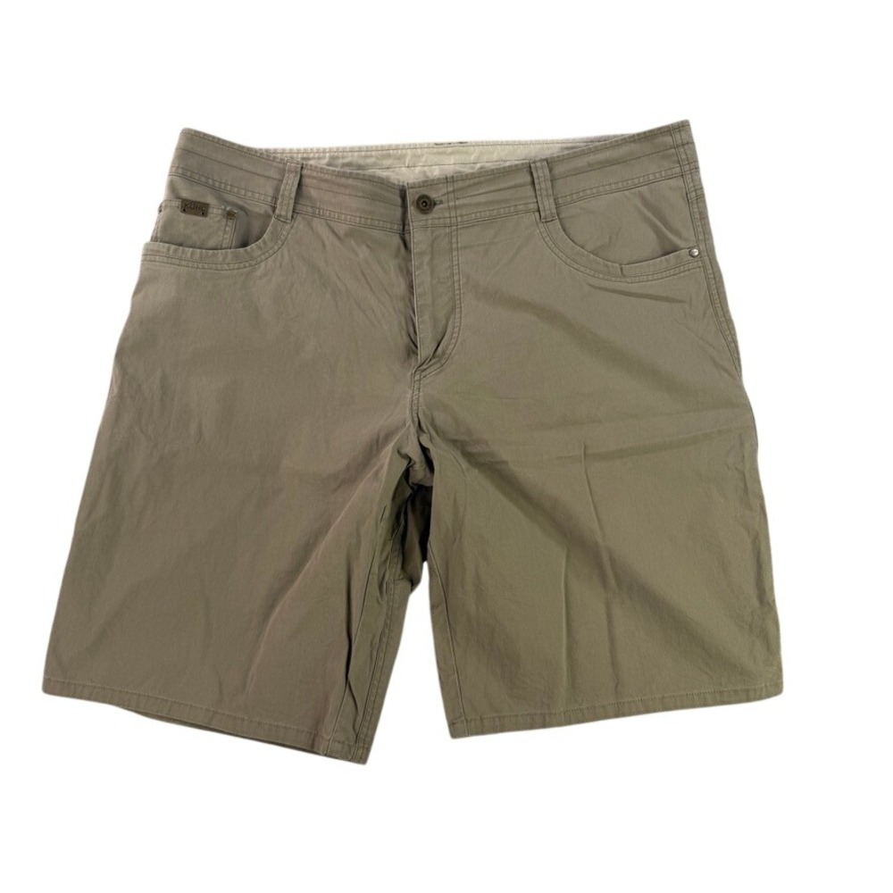 KUHL Rydr Shorts Mens 42 Khaki Tan Cotton Blend Utility Outdoor Style 5228